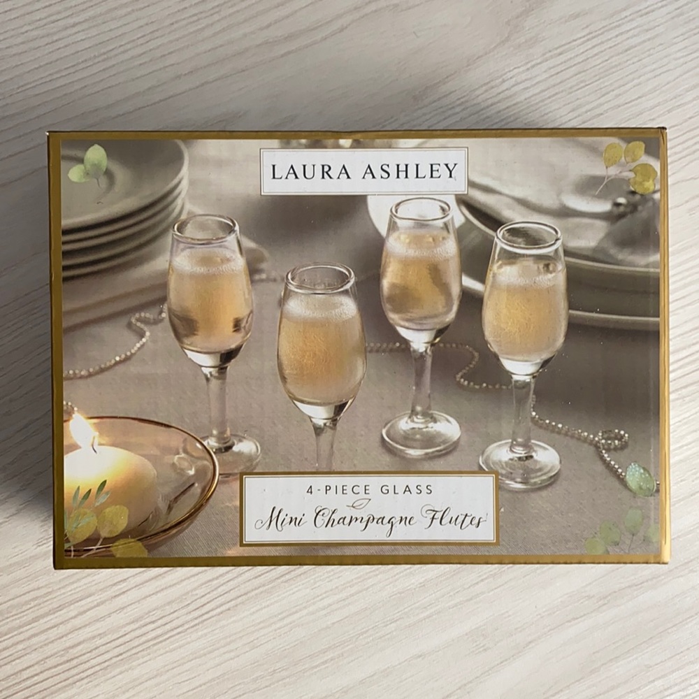❤️‍🔥NIB Laura Ashley Mini Champagne Flutes